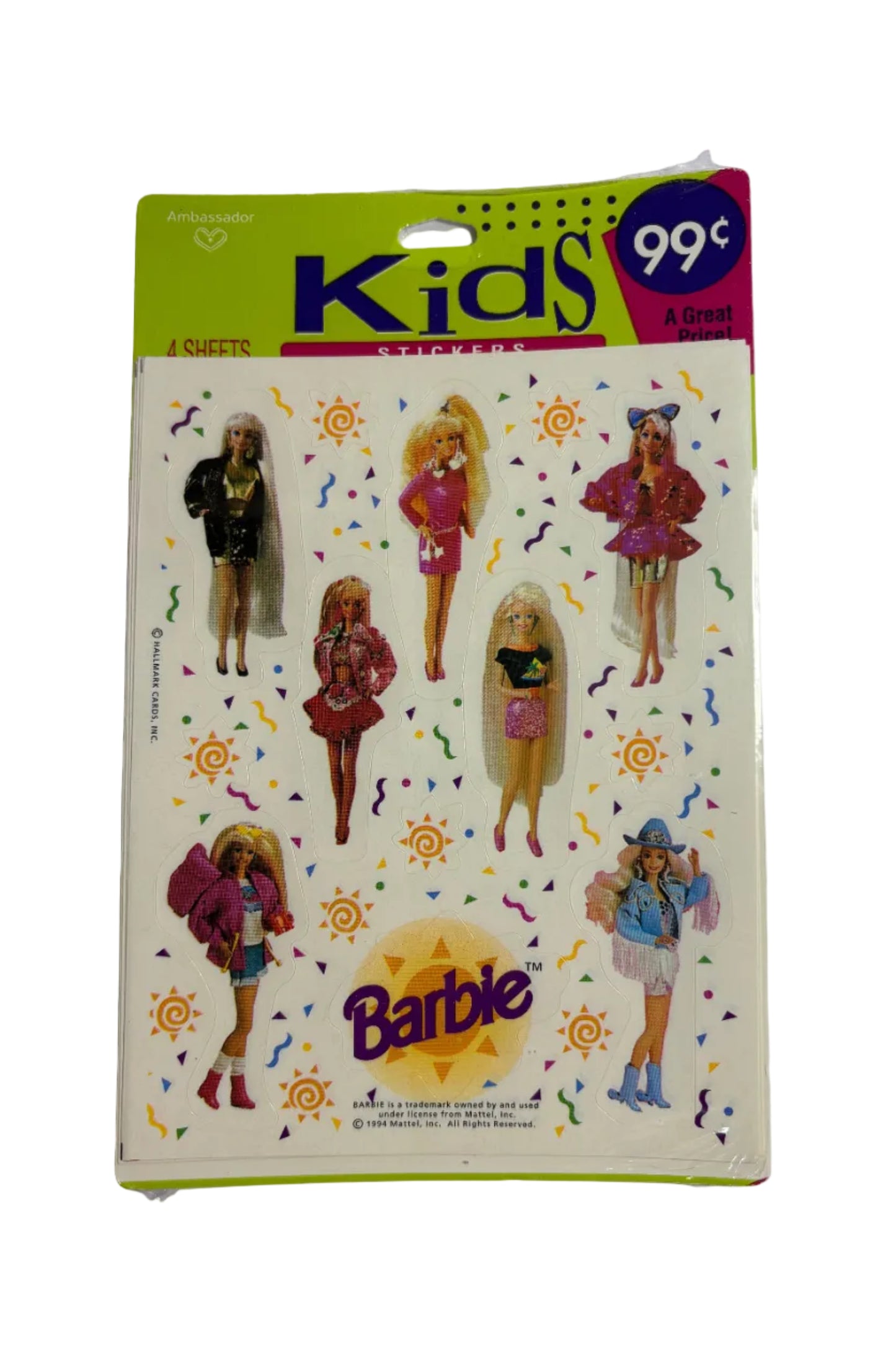 1994 Barbie Sticker Sheet